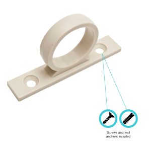 Dura Faucet Shower Hose Guide Ring, Bisque Parchment, With Mounting Screws and Wall Anchors – DF-SA155-BQ