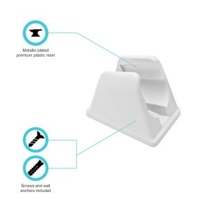 Dura Faucet Shower Head Mount, Wall Mount, Two Position, Without Swivel, White, 1-1/2 Inch Width X 2-1/4 Height Footprint – DF-SA156-WT