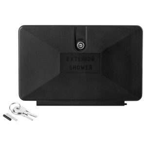 Dura Faucet Exterior Shower, Door Only, Black, With Lock and Keys – DF-SA170D-BK