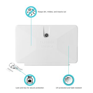 Dura Faucet Exterior Shower, Door Only, White, With Lock and Keys – DF-SA170D-WT