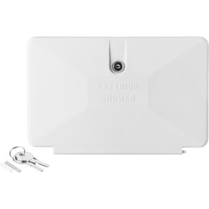 Dura Faucet Exterior Shower, Door Only, White, With Lock and Keys – DF-SA170D-WT