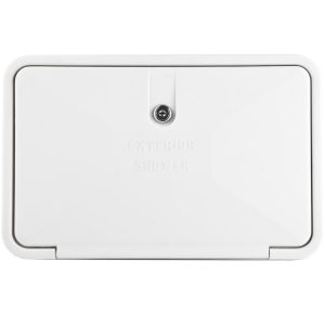Dura Faucet Exterior Shower, 11 Inch Width X 6 Inch Height, White, With Lock and Key – DF-SA170-WT