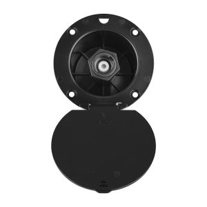 Dura Faucet Exterior Spray Port, Quick Connect Valve Without Hose Storage, 3-7/8 Inch Radius X 3.1 Inch Diameter – DF-SA184-BK