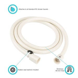 Dura Faucet Shower Head Hose, 60 Inch Length, Fits All Standard Hand Held Shower, Bisque – DF-SA230-BQ