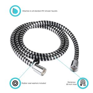 Dura Faucet Shower Head Hose, 60 Inch Length, Fits All Standard Hand Held Shower, Chrome Plated – DF-SA230-CP