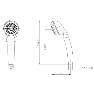 Dura Faucet Shower Head, Hand Held, With Single Function Flow Setting, Bisque Parchment, Plastic, With Flow Control Switch – DF-SA400-BQ