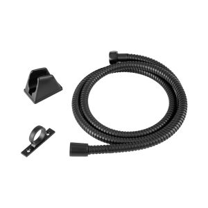 Dura Faucet Shower Head, Hand Held with 60 Inch Stainless Steel Hose, Single Spray Function – DF-SA400K-MB