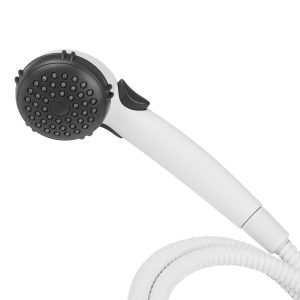 Dura Faucet Shower Head, Hand-Held with 60 Inch Stainless Steel Hose, Single Spray Function, White – DF-SA400K-WT
