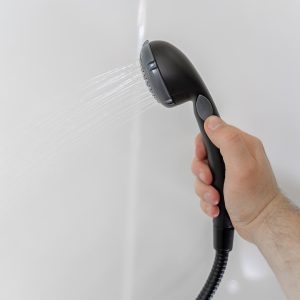 Dura Faucet Shower Head, Hand Held, With Single Function Flow Setting, Plastic, With Flow Control Switch – DF-SA400-MB