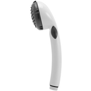 Dura Faucet Shower Head, Hand Held, With Single Function Flow Setting, White, Plastic, With Flow Control Switch – DF-SA400-WT