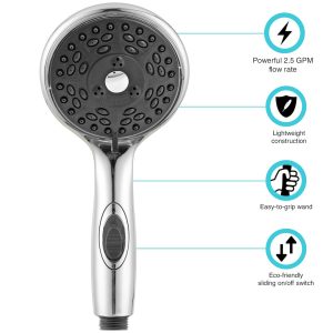 Dura Faucet Shower Head, Hand Held, Chrome Plated – DF-SA432-CP