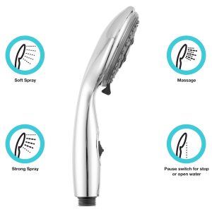 Dura Faucet Shower Head, Hand Held, Chrome Plated – DF-SA432-CP
