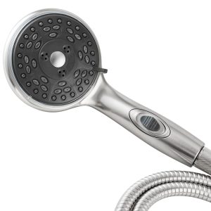 Dura Faucet Shower Head, Hand Held, Brushed Satin Nickel Plated, With Hose Kit – DF-SA432K-SN