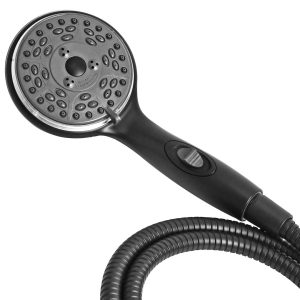 Dura Faucet Shower Head, Hand Held, Four Function Flow Setting – DF-SA432-MB