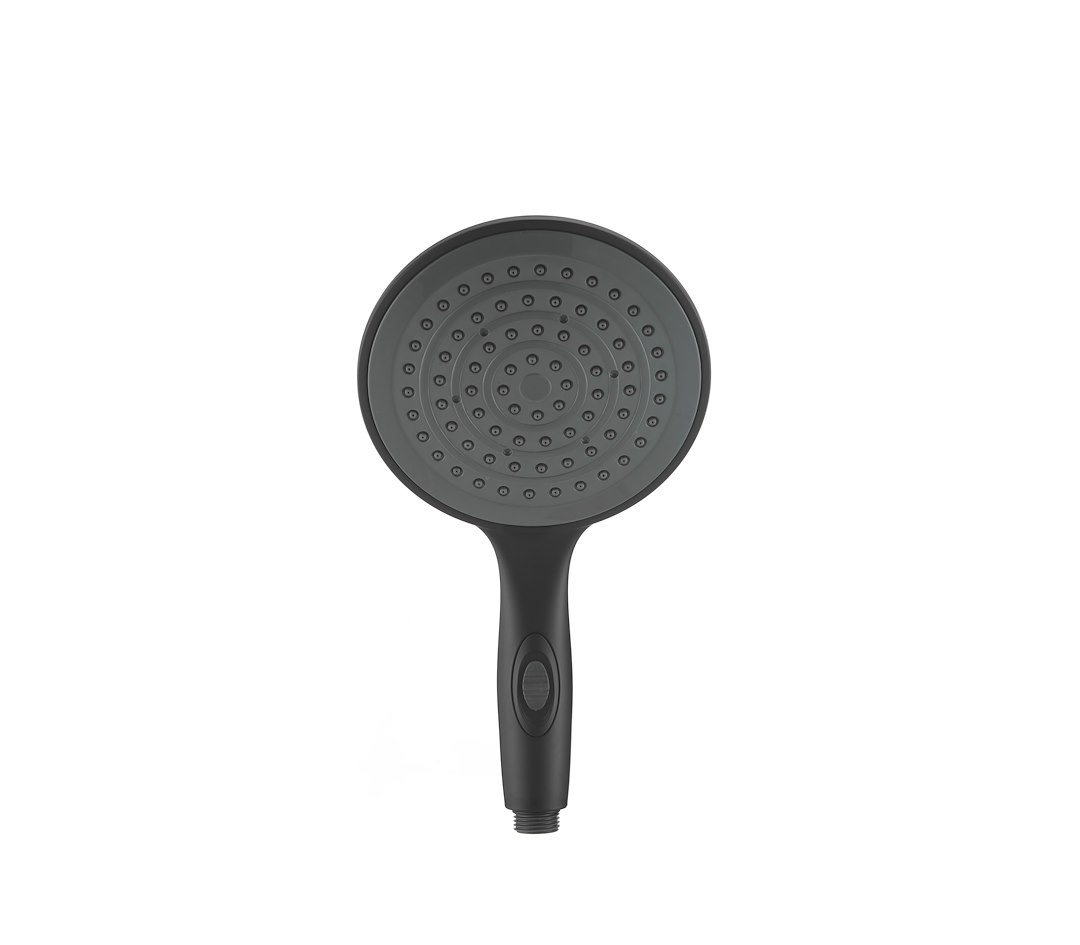 Dura Faucet Shower Head, Hand Held, Single Spray Function, 6 Inch Diameter, Matte, Black, With Water Saving on/ Off Switch – DF-SA434-MB