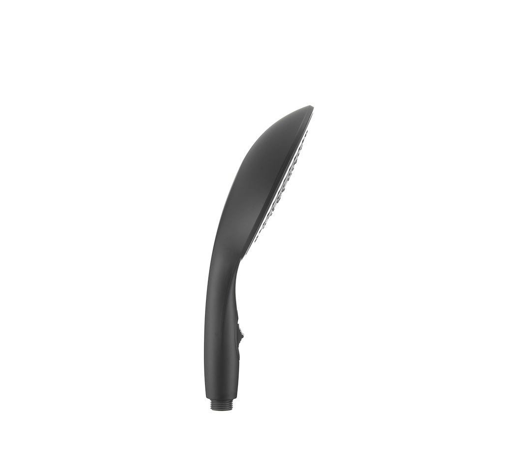 Dura Faucet Shower Head, Hand Held, Single Spray Function, 6 Inch Diameter, Matte, Black, With Water Saving on/ Off Switch – DF-SA434-MB