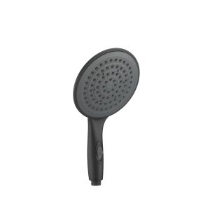 Dura Faucet Shower Head, Hand Held, Single Spray Function, 6 Inch Diameter, Matte, Black, With Water Saving on/ Off Switch – DF-SA434-MB