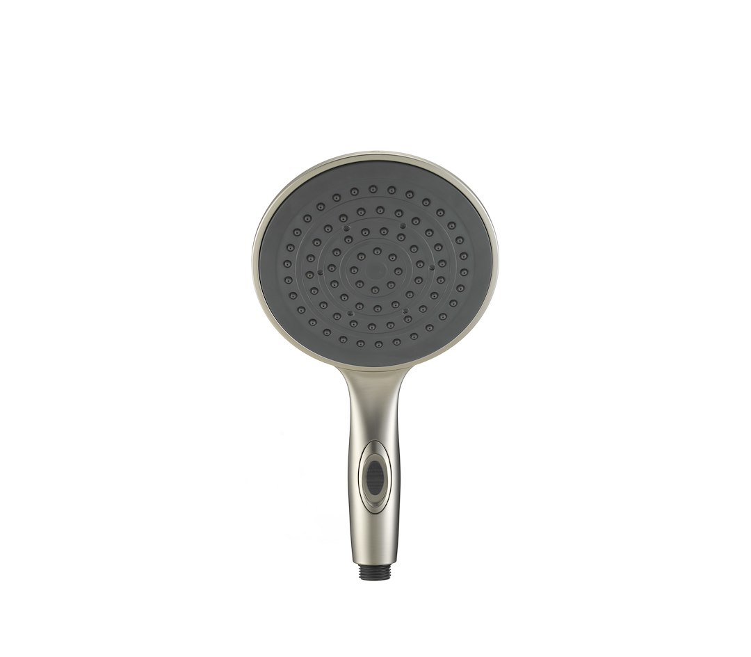 Dura Faucet Shower Head, Hand Held, Single Spray Function, 6 Inch Diameter, Satin Nickel, With Water Saving on/ Off Switch – DF-SA434-SN