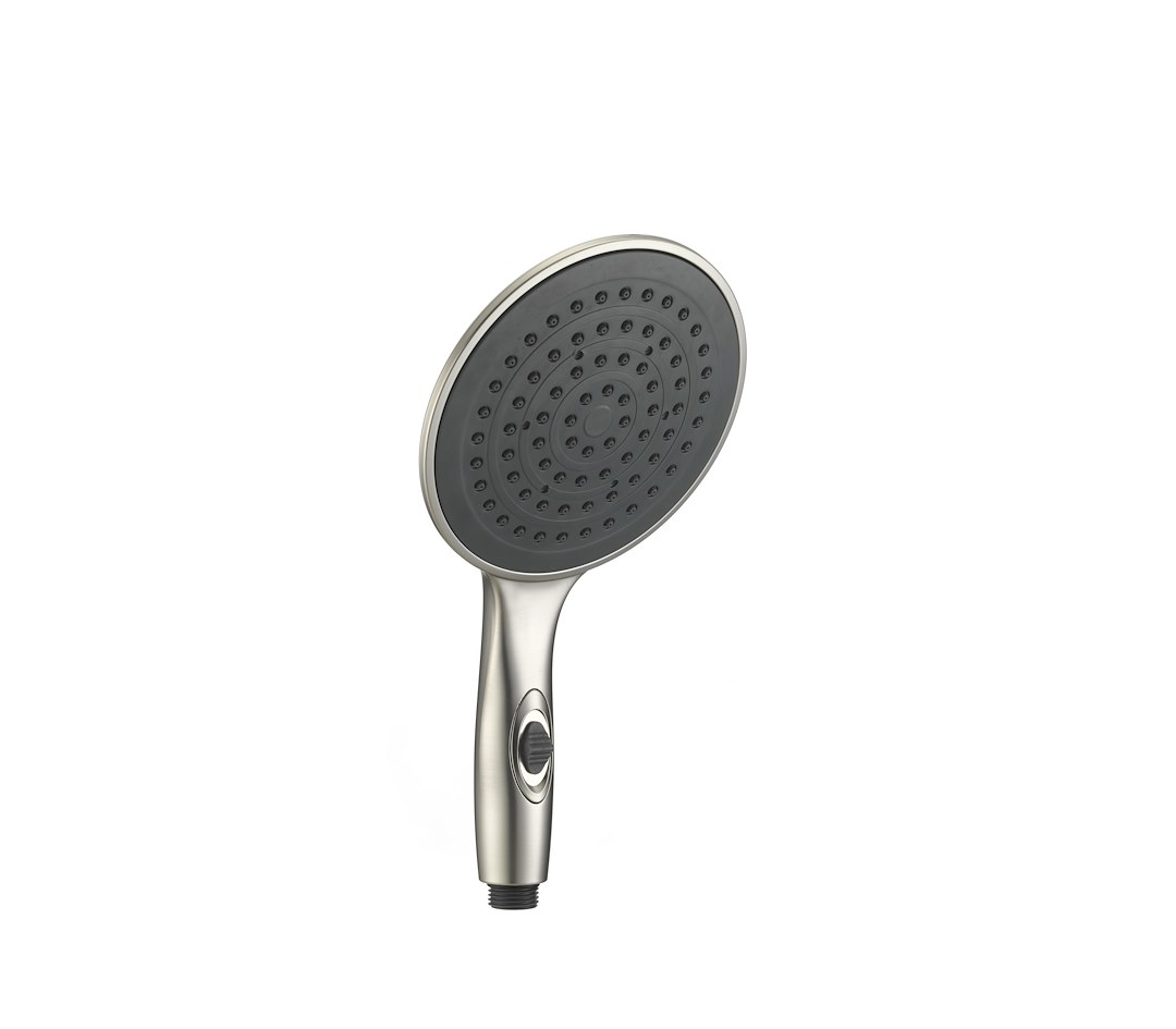 Dura Faucet Shower Head, Hand Held, Single Spray Function, 6 Inch Diameter, Satin Nickel, With Water Saving on/ Off Switch – DF-SA434-SN