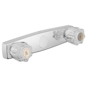 Dura Faucet Shower Control Valve, 2 Valve, Single Piece Wall Mounted, 8 Inch Center Distance, 2 Crystal Acrylic Knob Handle – DF-SA600A-CP