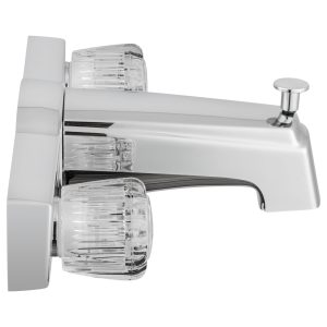 Dura Faucet Faucet, Used for Bathtub, With Tub and Shower Diverter, Crystal Acrylic Knob, Chrome Polished – DF-SA610A-CP