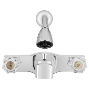Dura Faucet Faucet, Used for Bathtub, With Tub and Shower Diverter/ Shower Head, Crystal Acrylic Knob, Chrome Polished – DF-SA611A-CP