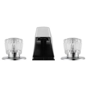 Dura Faucet Faucet, Used for Bathtub, Adjustable Two Handle, Tub Spout, Crystal Acrylic Knobs, Chrome Polished – DF-SA630A-CP