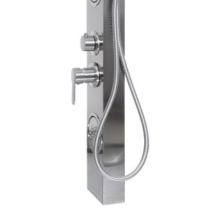 Dura Faucet Shower System, Shower Panel Tower, 3 Water Outlets (shower Head/ Shower Wand/ Jet Spray Shower), 2 Handles, Wall Mount – DF-SA914-SN