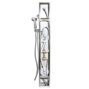 Dura Faucet Shower System, Shower Panel Tower, 3 Water Outlets (shower Head/ Shower Wand/ Jet Spray Shower), 2 Handles, Wall Mount – DF-SA914-SN