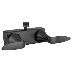 Dura Faucet Faucet, Used for Shower, 2 Valve, Single Piece Wall Mount, Washerless Cartridge Valve, 4 Inch Center Distance – DF-SA100LH-MB
