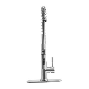 Dura Faucet Faucet, Used for Kitchen, Single Piece, Streamline Coil Spring Pull-Down Handle, Chrome Plated, Ceramic Disc Valve – DF-MK504SLK-CP