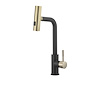 Dura Faucet Faucet, Used for Kitchen, Single Piece Deck Mount, Rainfall Pull Out Spout, Lever Type/ 1 Handle, Matte Black/ Matte Gold – DF-MK511X-MBMG