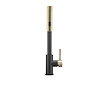 Dura Faucet Faucet, Used for Kitchen, Single Piece Deck Mount, Rainfall Pull Out Spout, Lever Type/ 1 Handle, Matte Black/ Matte Gold – DF-MK511X-MBMG