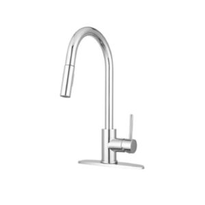 Dura Faucet Faucet, Used for Kitchen, Single Piece, Streamline Pull-Down Handle, Chrome Plated, Ceramic Disc Valve – DF-MK530SLK-CP