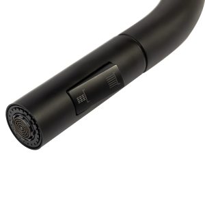 Dura Faucet Faucet, Used for Kitchen, Single Piece, Streamline Pull-Down Handle, Matte Black, Ceramic Disc Valve – DF-MK530SLK-MB