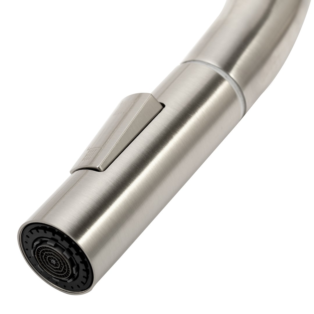 Dura Faucet Faucet, Used for Kitchen, Single Piece, Streamline Pull-Down Handle, Brushed Satin Nickel, Ceramic Disc Valve – DF-MK530SLK-SN