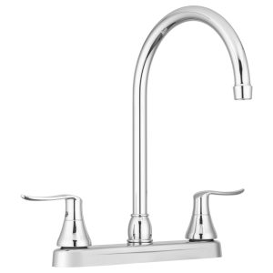 Dura Faucet Faucet, Used for Kitchen, Single Piece 8 Inch Deck Mount, 12 Inch J-Spout, Chrome Polished/ Plastic Body/ Brass Spout – DF-PK330HLH-CP