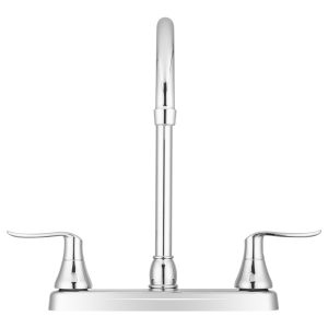 Dura Faucet Faucet, Used for Kitchen, Single Piece 8 Inch Deck Mount, 12 Inch J-Spout, Chrome Polished/ Plastic Body/ Brass Spout – DF-PK330HLH-CP