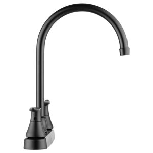 Dura Faucet Faucet, Used for Kitchen, Single Piece 8 Inch Deck Mount, Matte Black, 12 Inch J-Spout, Plastic Body/ Brass Spout – DF-PK330HLH-MB