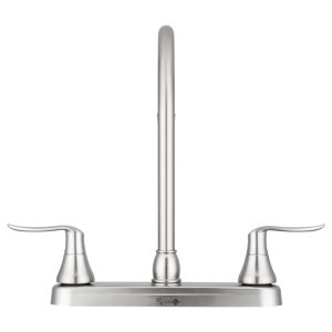 Dura Faucet Faucet, Used for Kitchen, Single Piece 8 Inch Deck Mount, 12 Inch J-Spout – DF-PK330HLH-SN