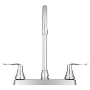 Dura Faucet Faucet, Used for Kitchen, Single Piece 8 Inch Deck Mount, 12 Inch J-Spout – DF-PK330HLH-SN