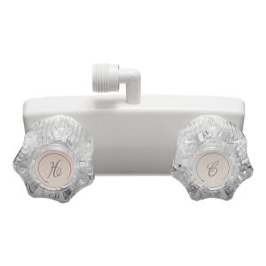 Dura Faucet Shower Control Valve, 2 Valve, Single Piece Wall Mount, Washerless Cartridge Valve, 4 Inch Center Distance – DF-SA100A1-WT