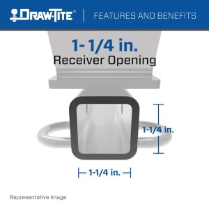 Draw-Tite Trailer Hitch Rear, Sportframe, Class I, Square Tube Welded, 1-1/4 Inch Receiver – 24978