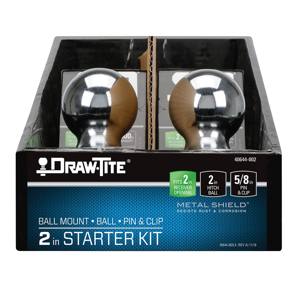 Draw-Tite Trailer Hitch Ball Mount, Towing Starter Kit, Class III/ IV, Fits 2 Inch Receiver – 40644-002