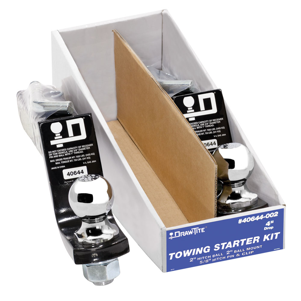 Draw-Tite Trailer Hitch Ball Mount, Towing Starter Kit, Class III/ IV, Fits 2 Inch Receiver – 40644-002