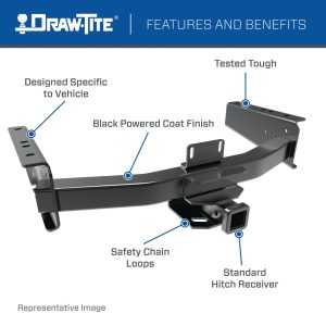 Draw-Tite Trailer Hitch Rear, Ultra Frame ®, Class V, Square Tube 3-Piece, 2 Inch Receiver – 41901