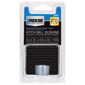 Draw-Tite Trailer Hitch Ball Shank Reducer, Adapts from 1 Inch to 3/4 Inch, Single, Tube Without Collar – 58109