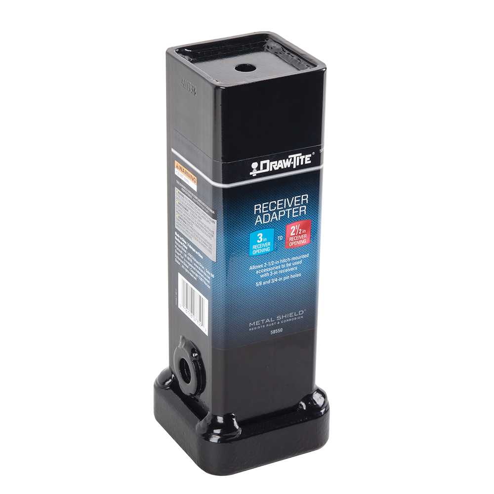 Draw-Tite Trailer Hitch Receiver Tube Adapter, Adapts from 3 Inch to 2-1/2 Inch, With Collar, Single – 58550