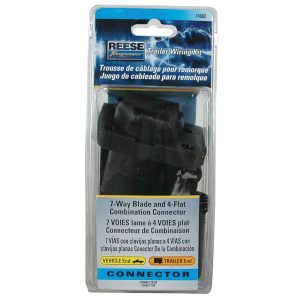 Draw-Tite Trailer Wiring Connector, Towpower, Vehicle Side and Trailer Side Set, 4-WAY Flat and 7-WAY Blade – 74682