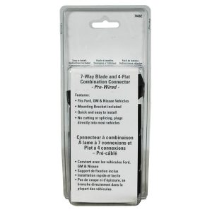 Draw-Tite Trailer Wiring Connector, Towpower, Vehicle Side and Trailer Side Set, 4-WAY Flat and 7-WAY Blade – 74682